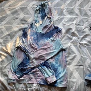 tie-dye hooded shirt